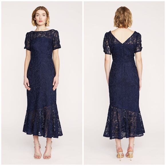 Kay Unger Dresses & Skirts - Kay Unger Portia Tea Length Dress in Midnight Blue